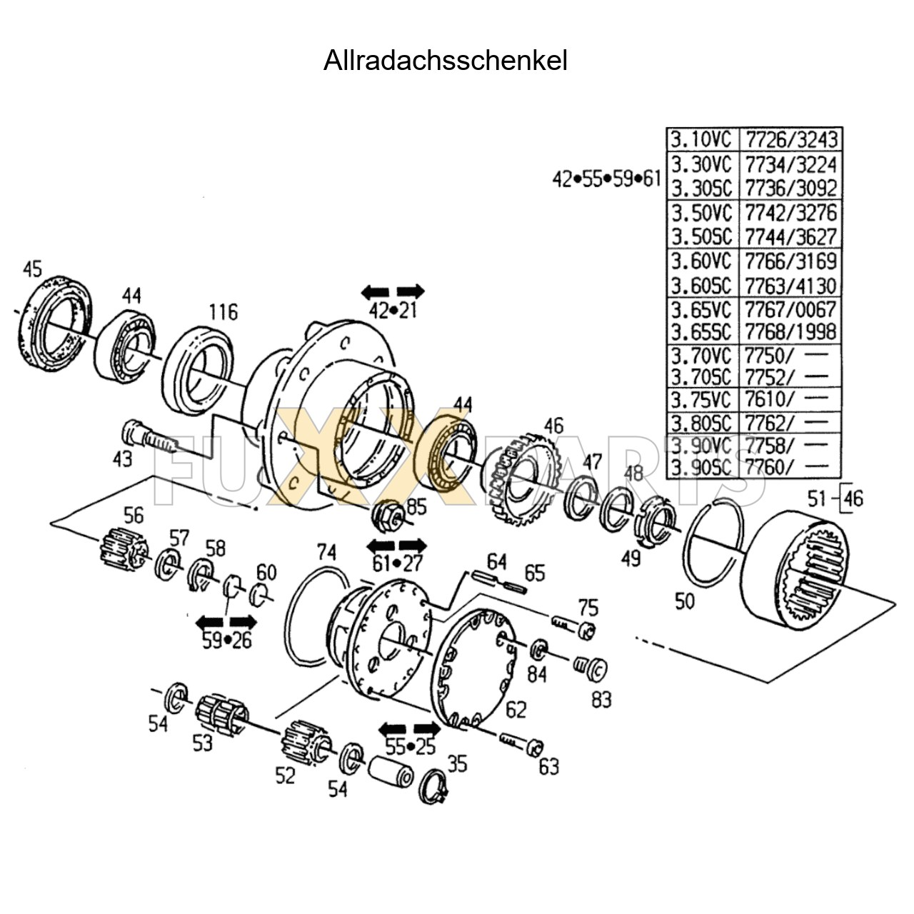 DX 3.90VC Allradachsschenkel