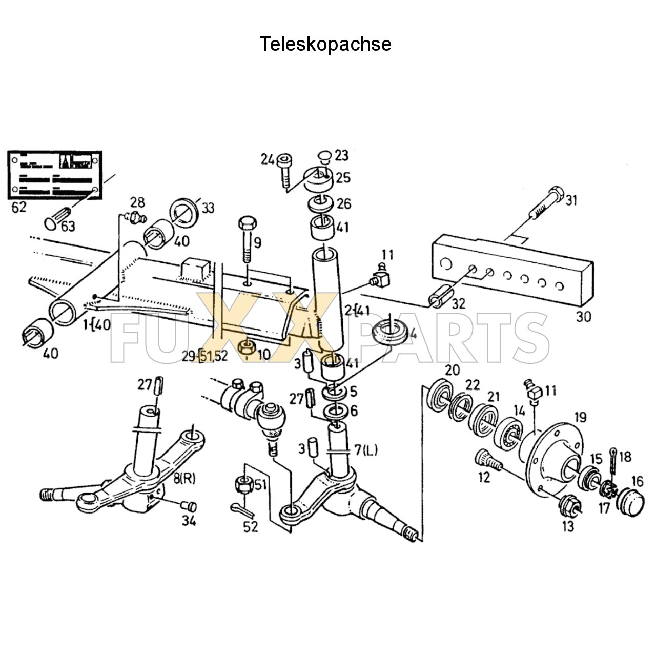 DX 3.70VC Teleskopachse