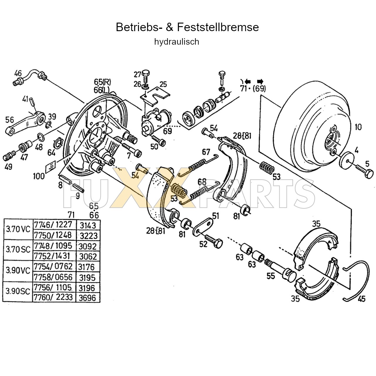 DX 3.90VC Betriebsbremse hydr.