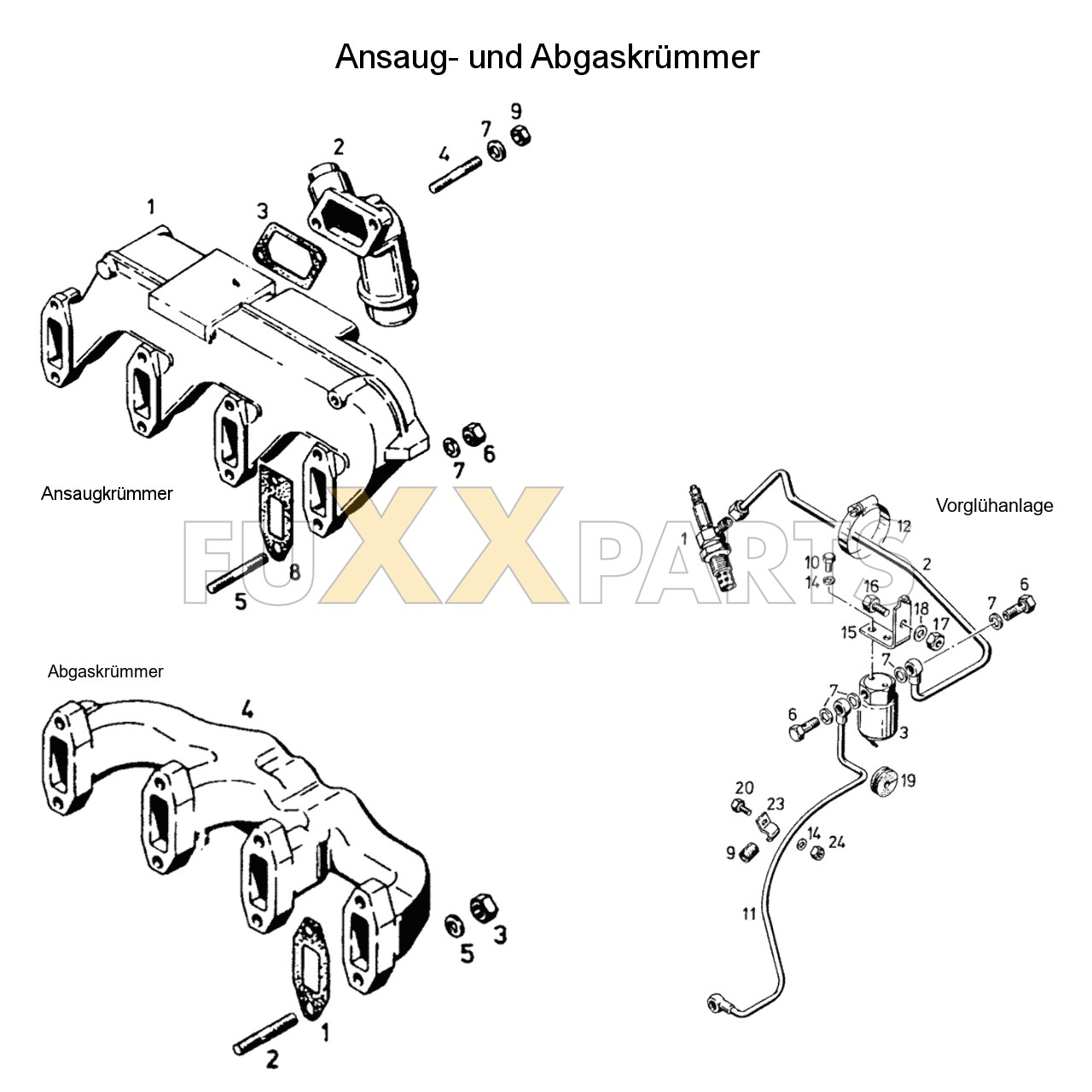 DX 86-78XX Ansaug- und Abgaskrümmer