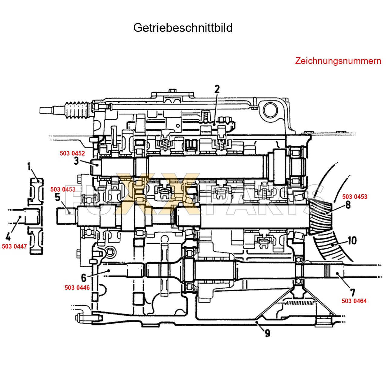 DX 145-76XX Getriebeschnittbild