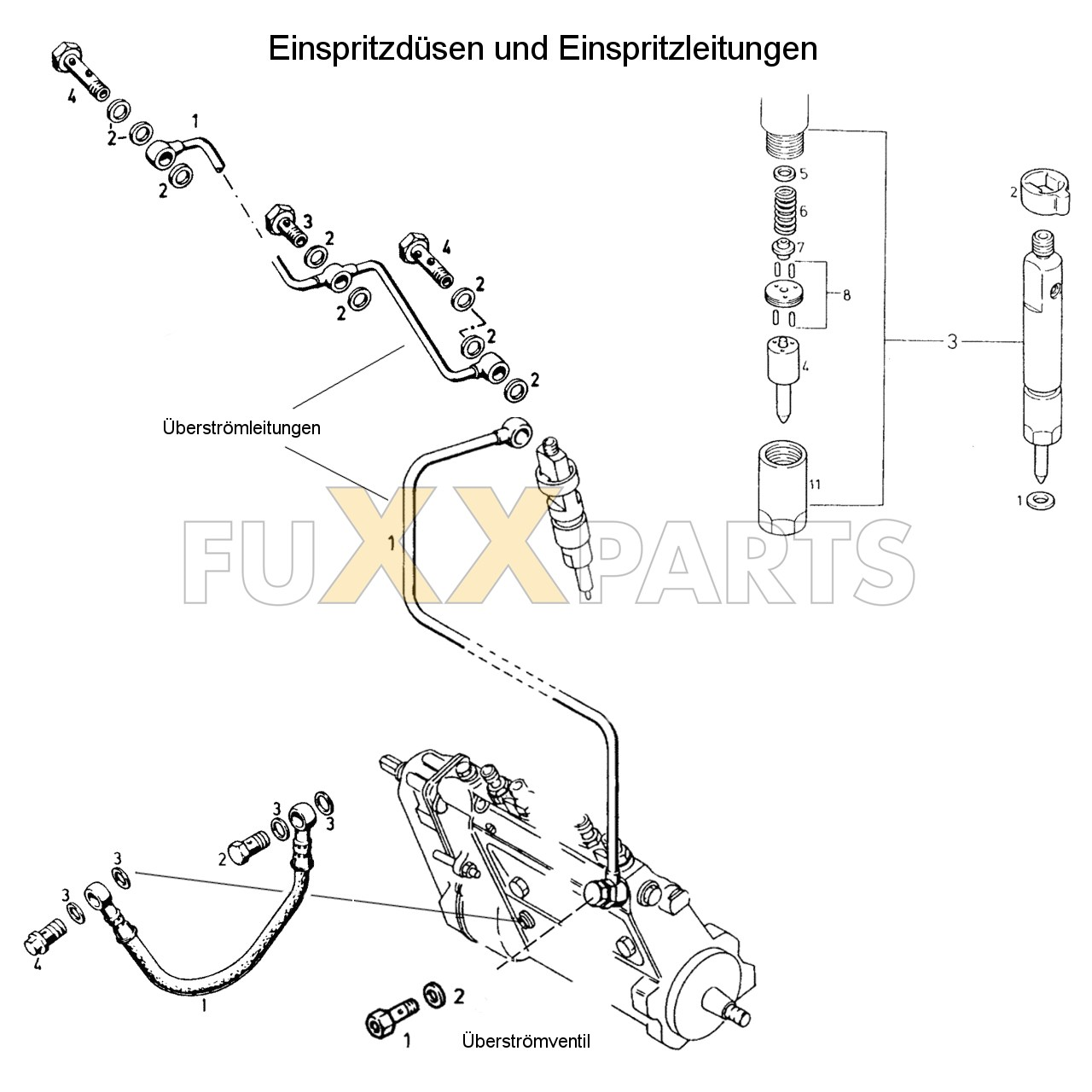 DX 3.60VC Einspritzdüsen und Einspritzleitungen