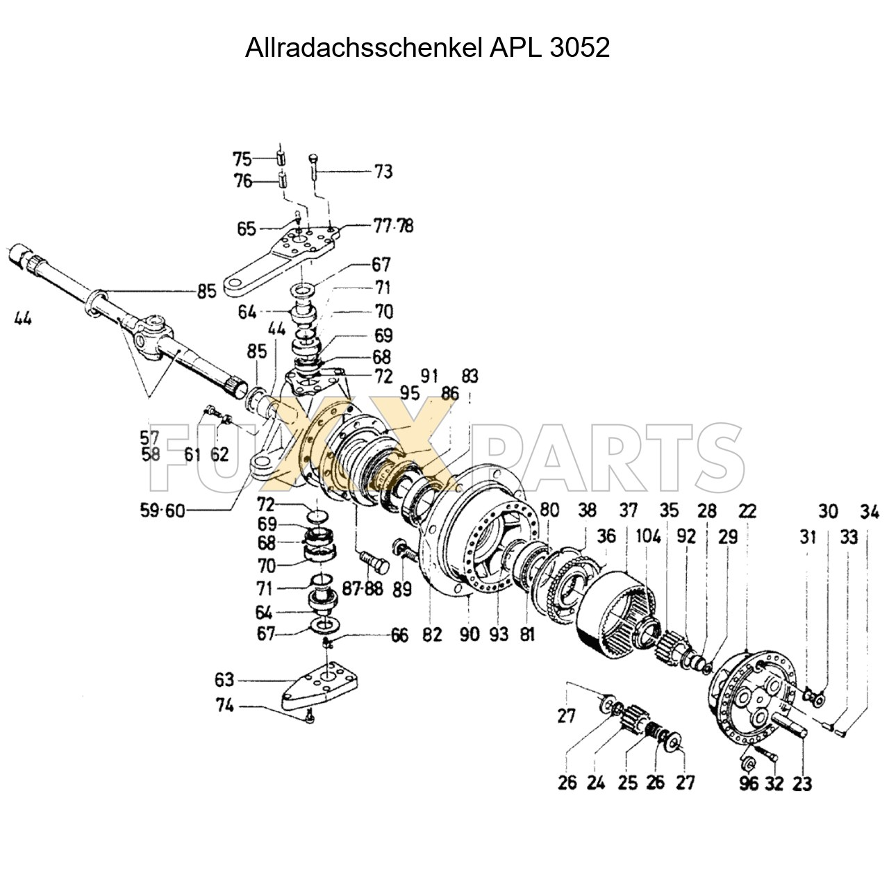 DX 160-76XX Allradachsschenkel APL 3052