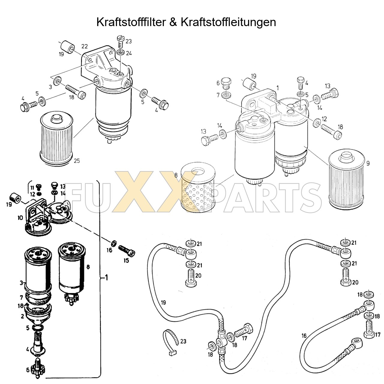 DX 90-78XX Kraftstofffilter & Leitungen 1