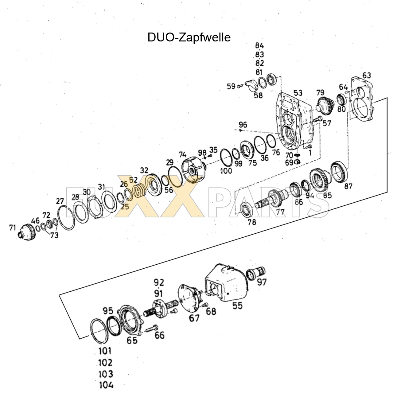 DX 145-76XX DUO-Zapfwelle