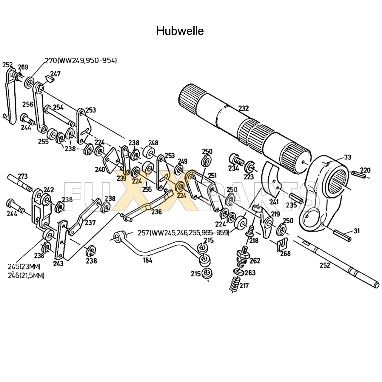 DX 3.70VC Hubwelle