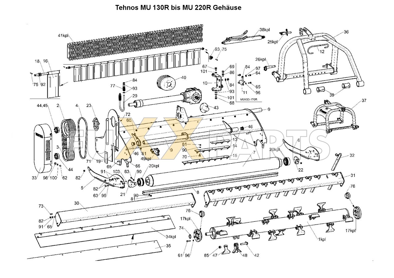 Tehnos MU R 130 bis 220 Gehäuse