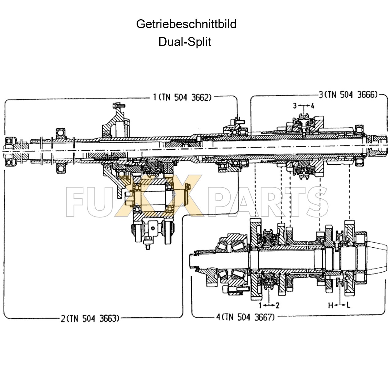 DX 3.50VC Getriebeschnittbild Dual-Split