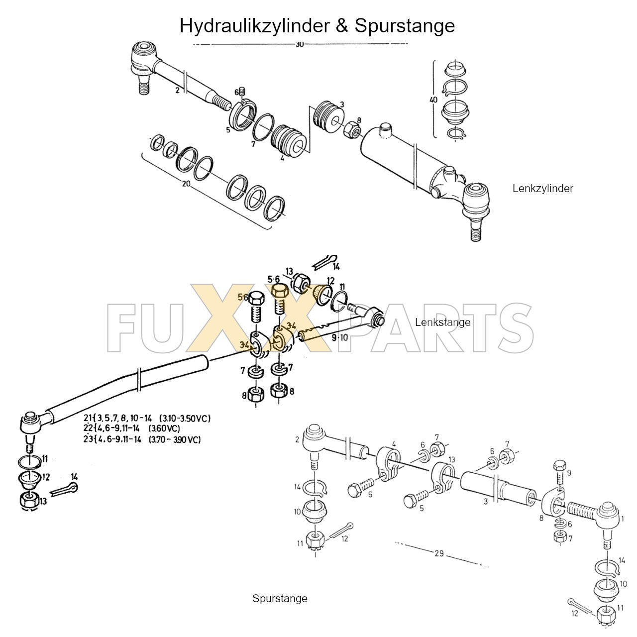 DX 3.90VC Spurstange