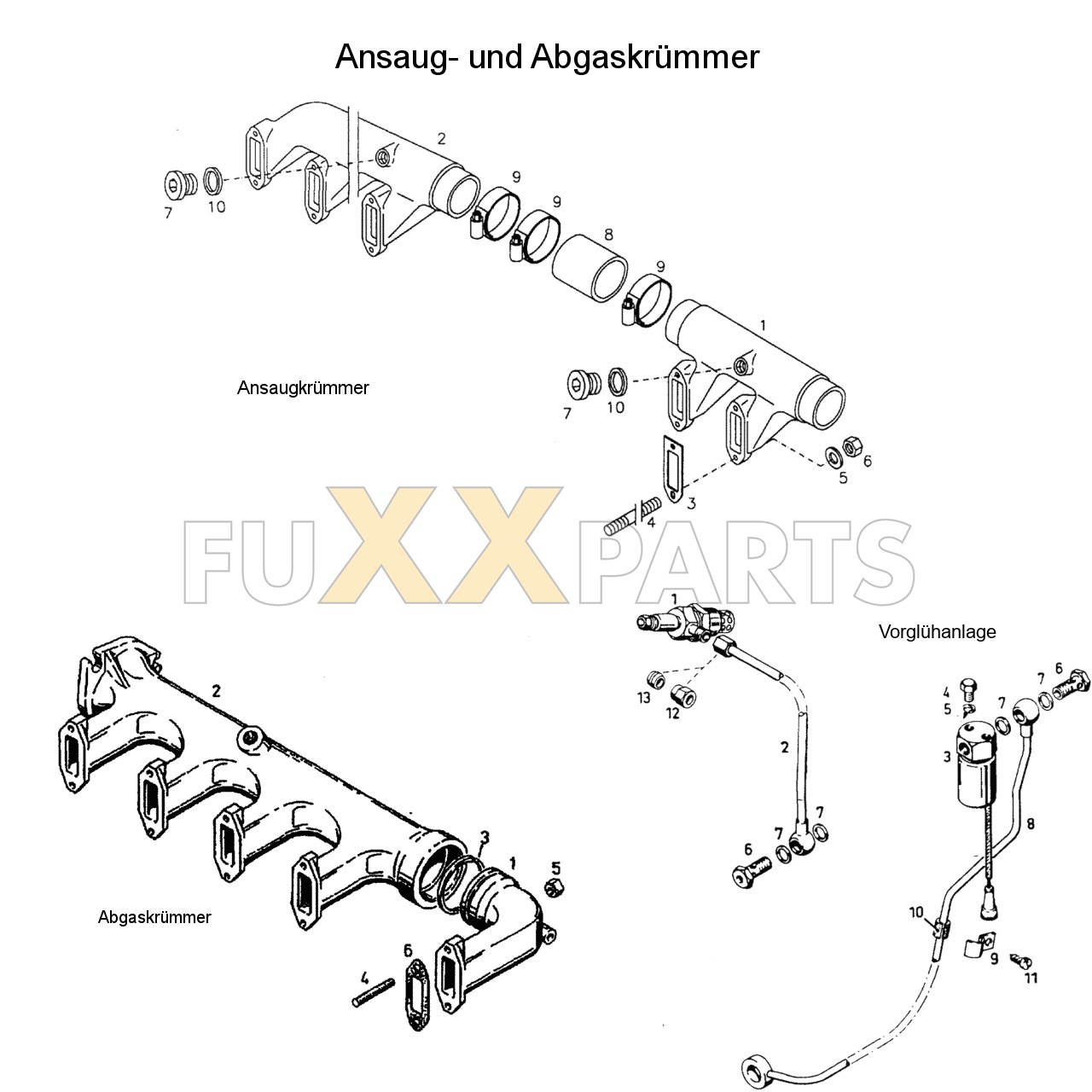 DX 85-76XX Ansaug- und Abgaskrümmer