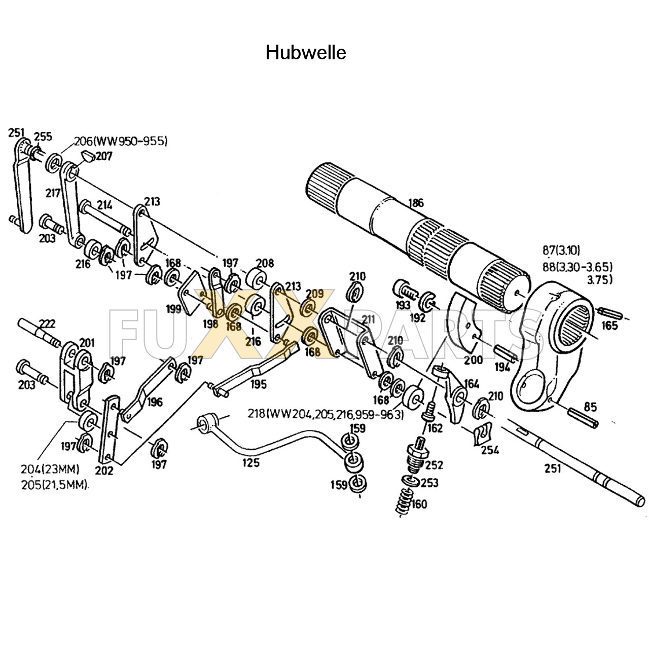 DX 3.10VC Hubwelle