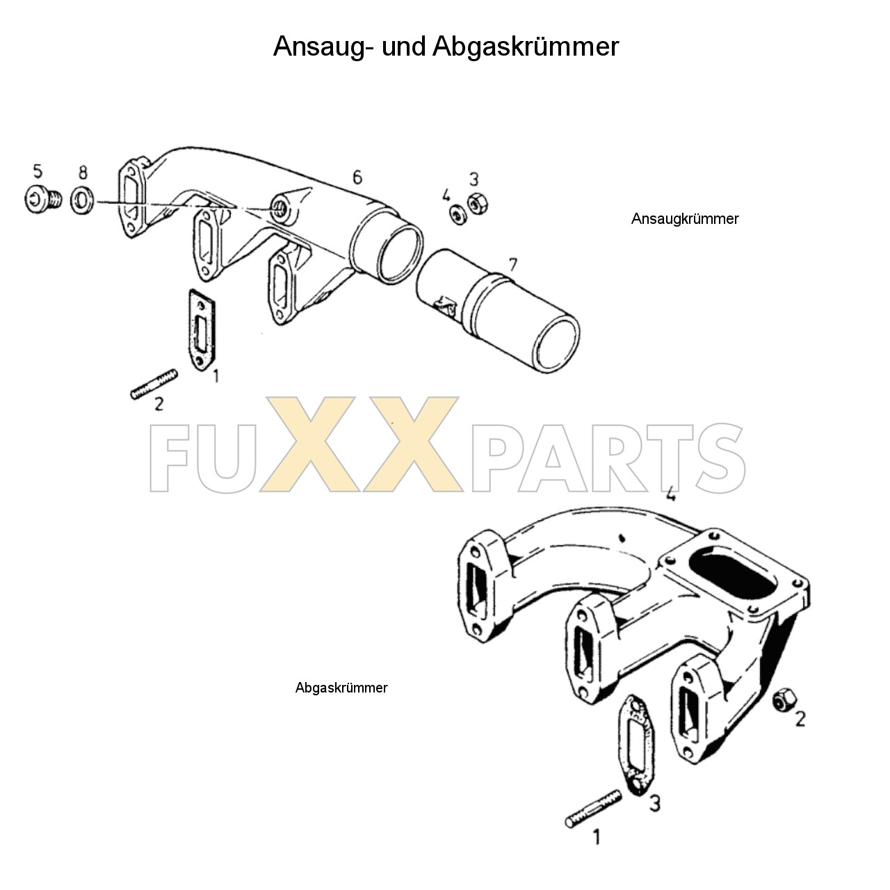 DX 3.50SC Ansaug- und Abgaskrümmer