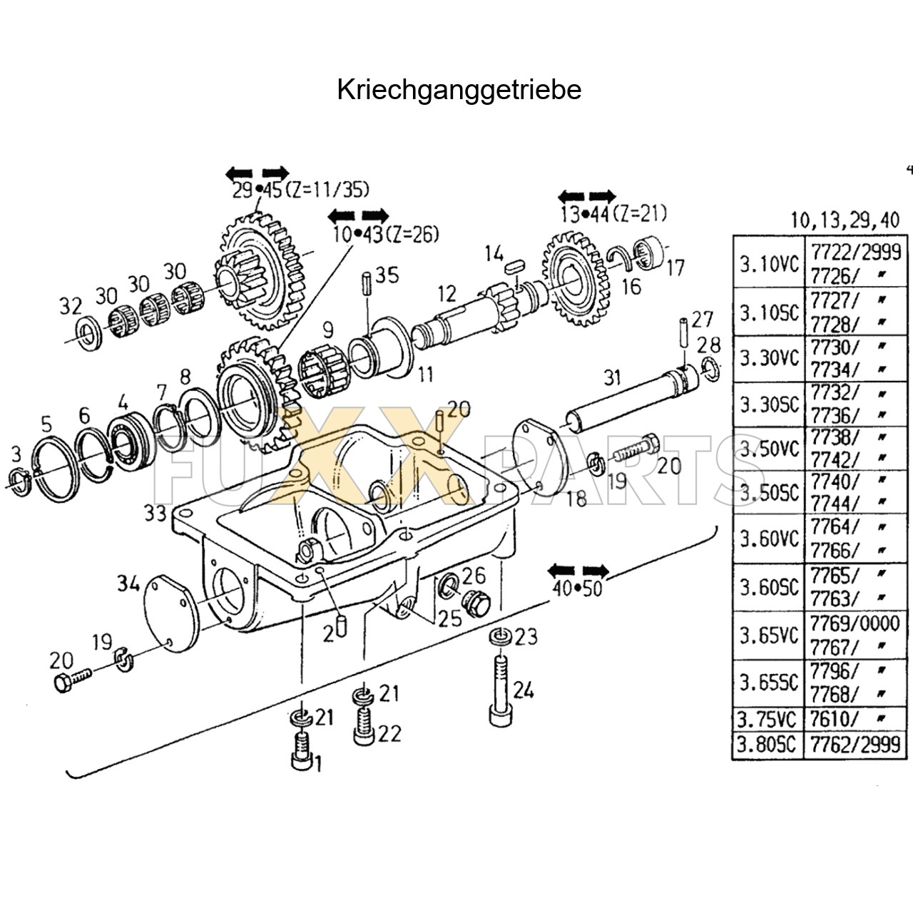 DX 3.10VC Kriechganggetriebe