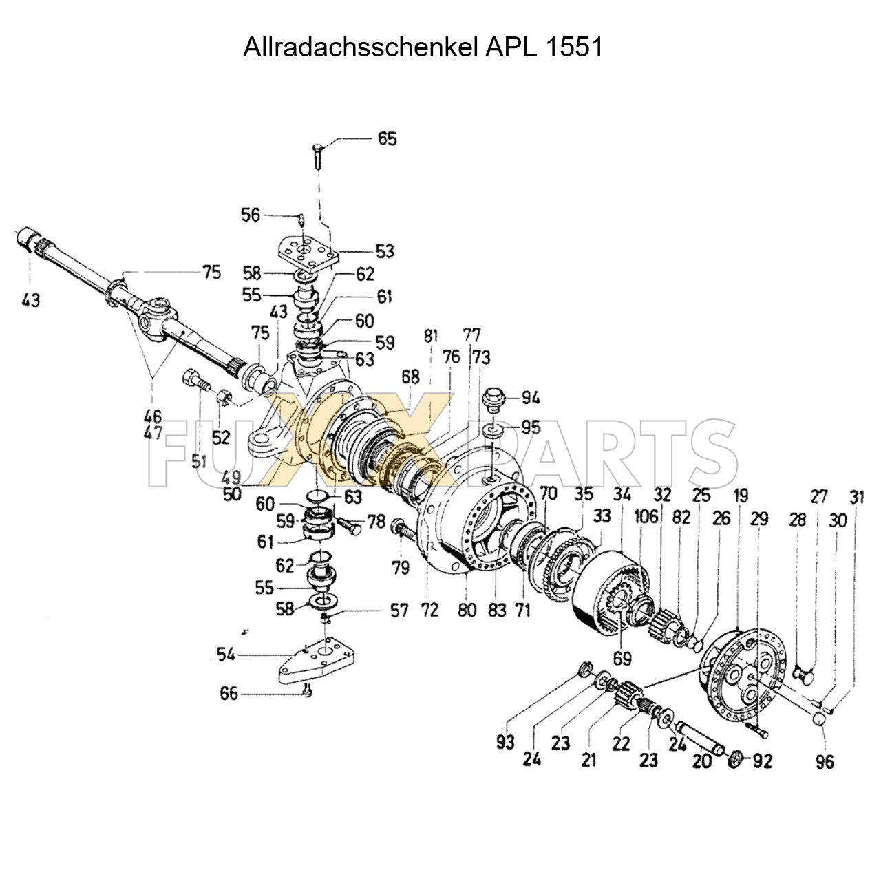 DX 90-76XX Allradachsschenkel APL 1551