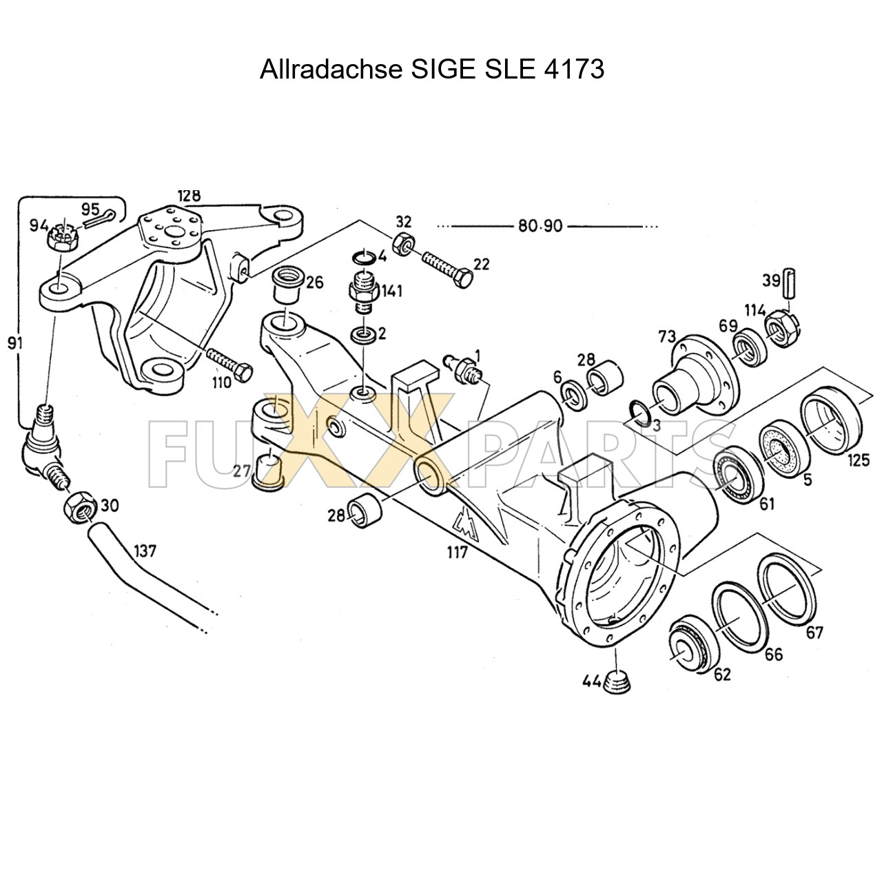 DX 90-78XX Allradachse SIGE 4173