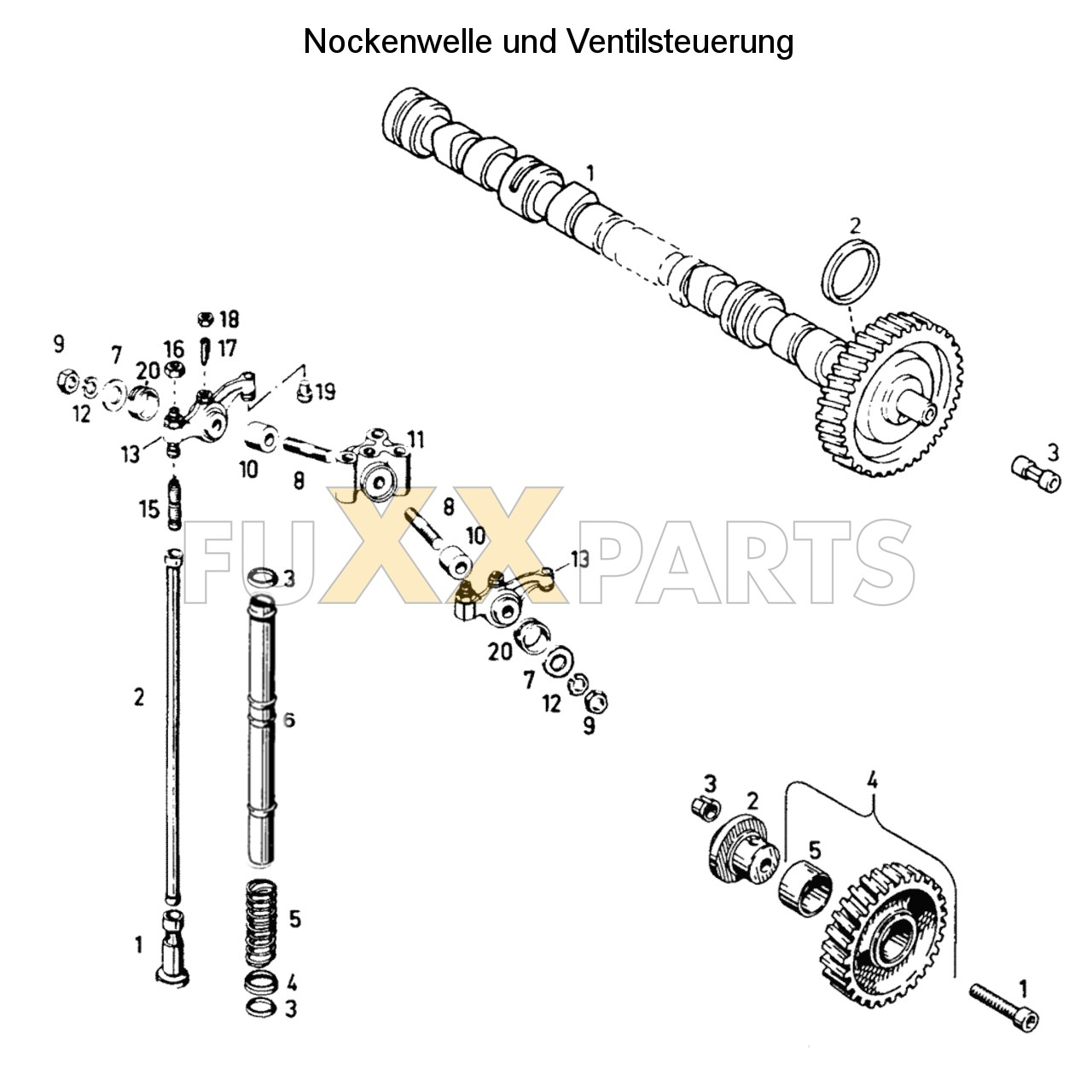 DX 140-76XX Nockenwelle und Ventilsteuerung