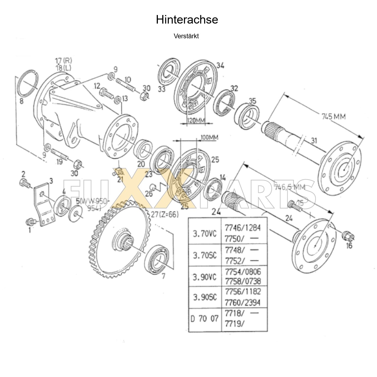 DX 3.90SC Hinterachse