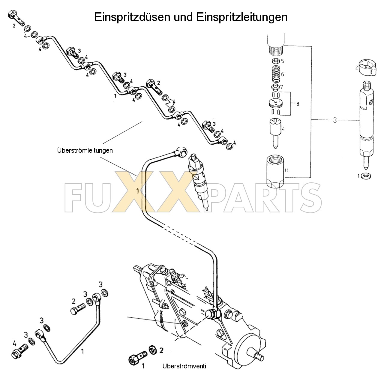 DX 90-76XX Einspritzdüsen und Einspritzleitungen