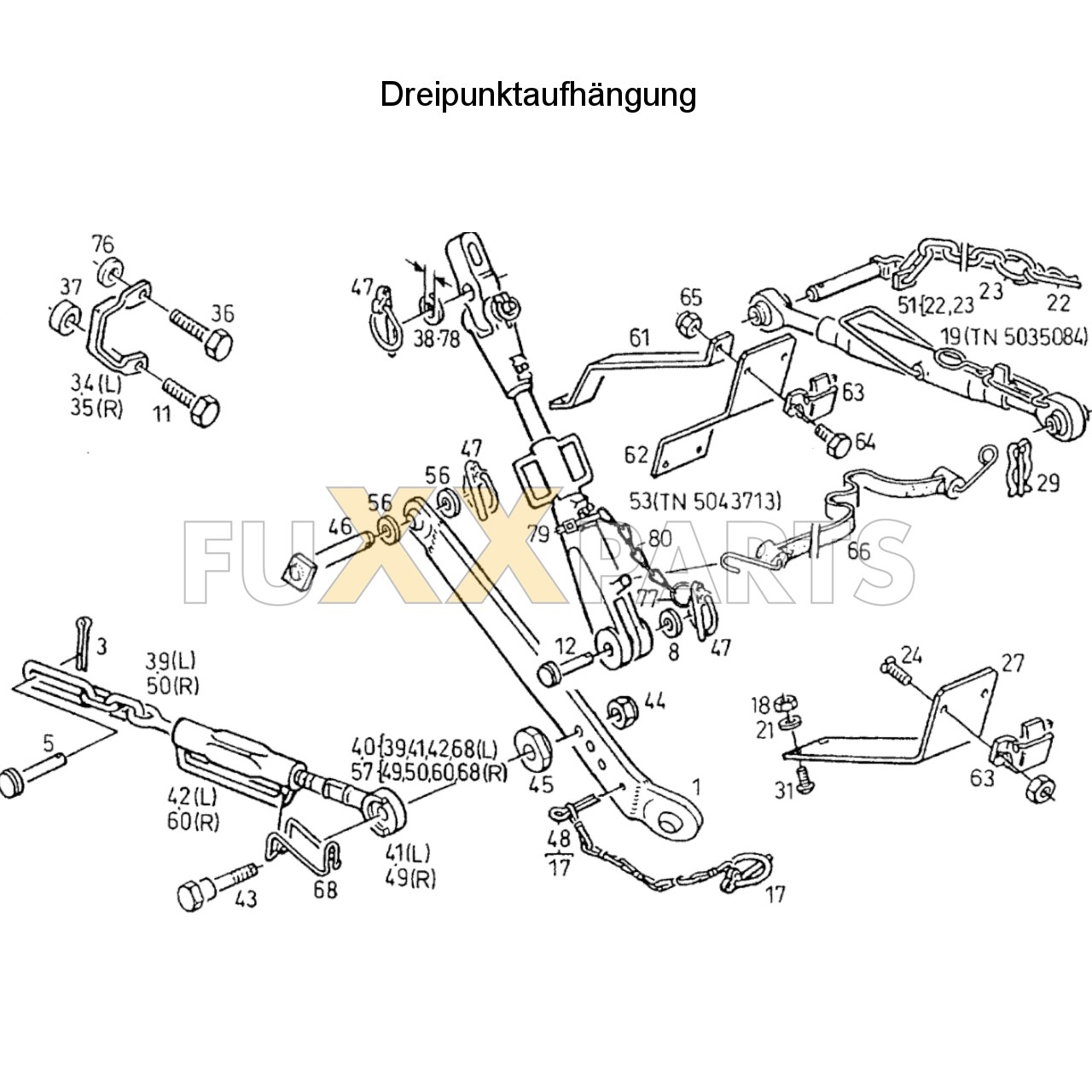 DX 3.50SC Dreipunktaufhängung