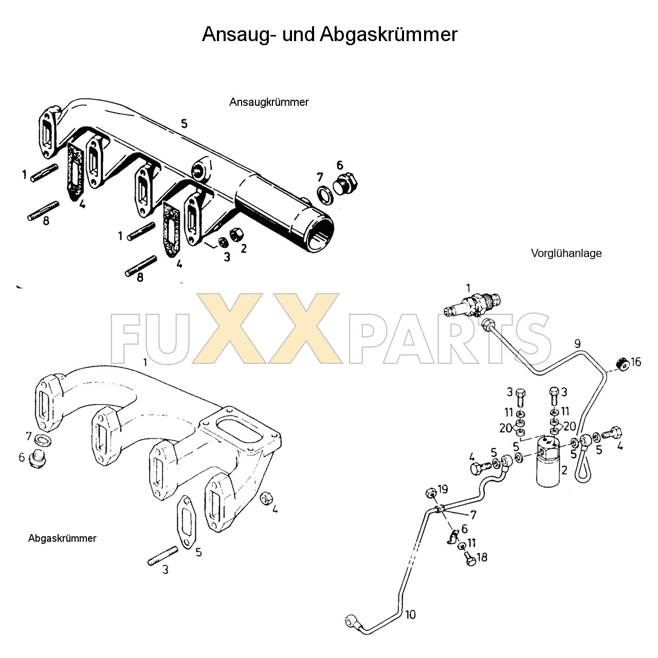 DX 3.60SC Ansaug- und Abgaskrümmer