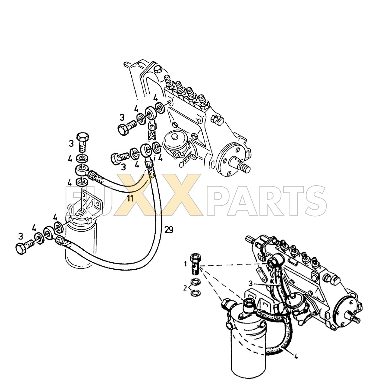 DX 86-78XX Kraftstofffilter Leitungen 2