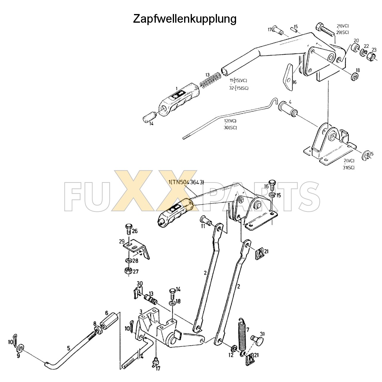 DX 3.70VC Zapfwellenkupplung