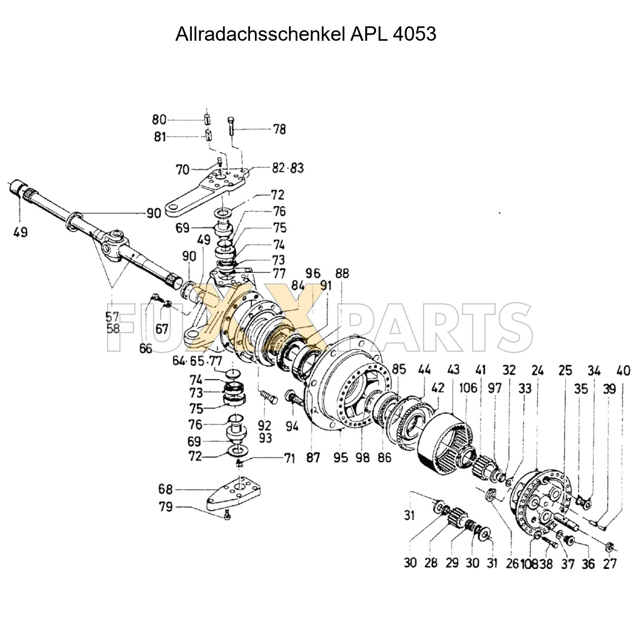 DX 160-76XX Allradachsschenkel APL 4053