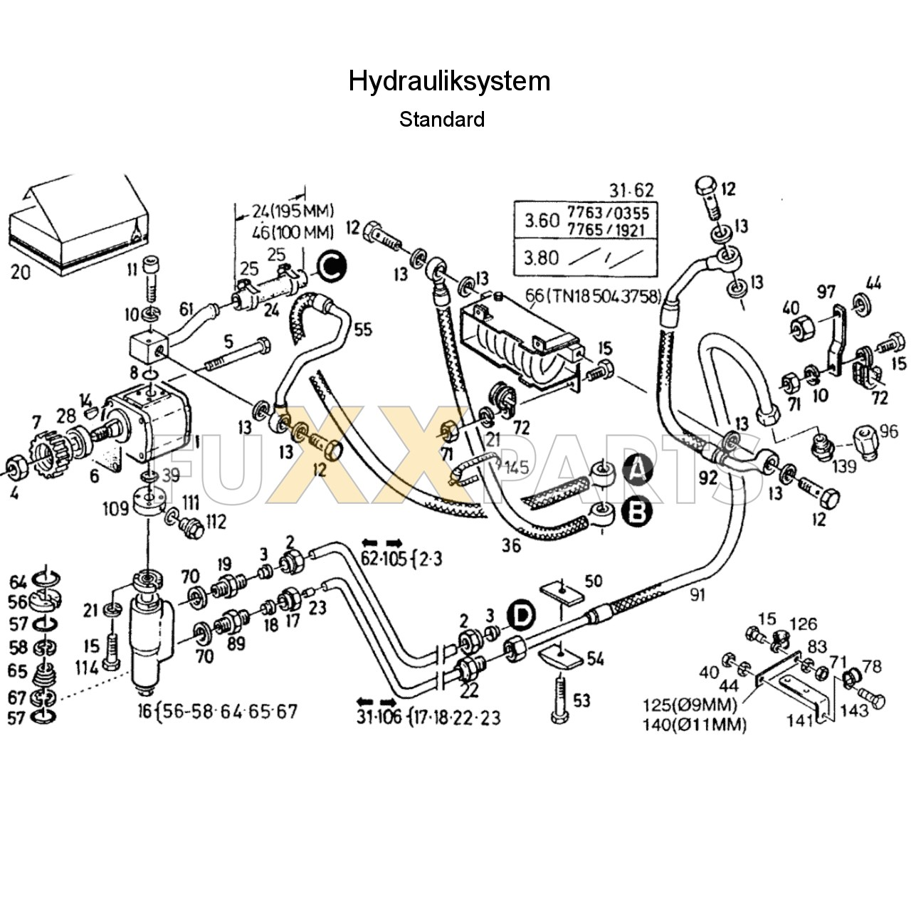 DX 3.60SC Hydrauliksystem Standard