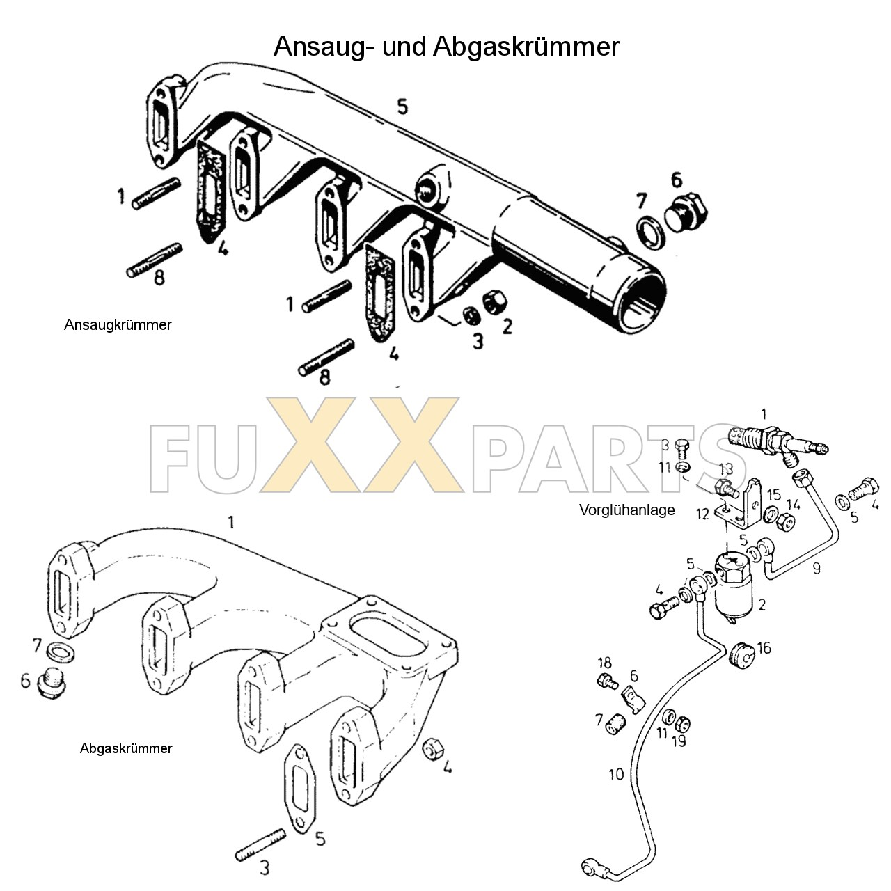 DX 3.70VC Ansaug- und Abgaskrümmer