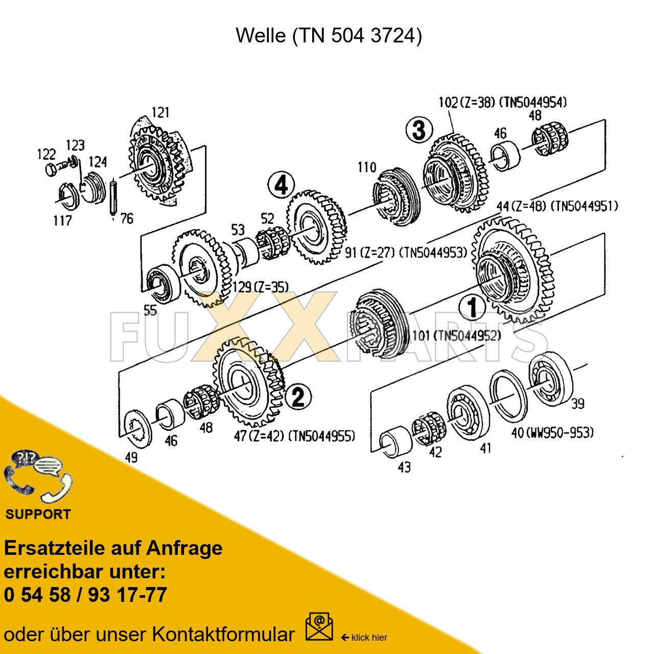 DX 3.90VC Getriebewelle 2