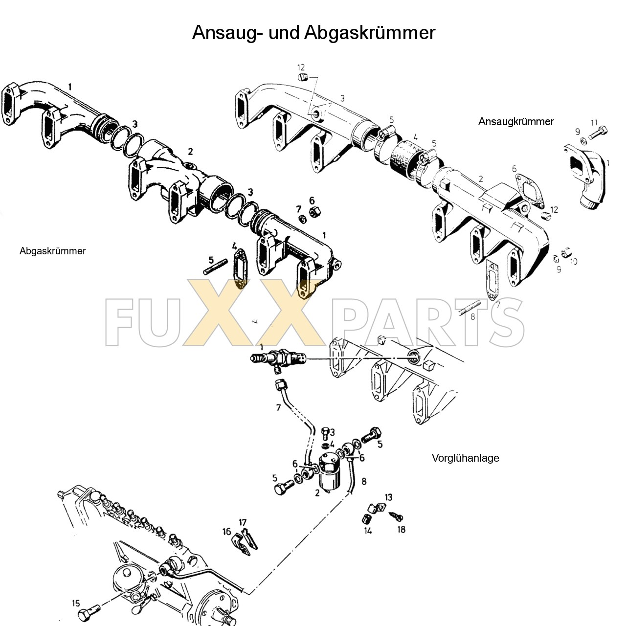 DX 140-76XX Ansaug- und Abgaskrümmer