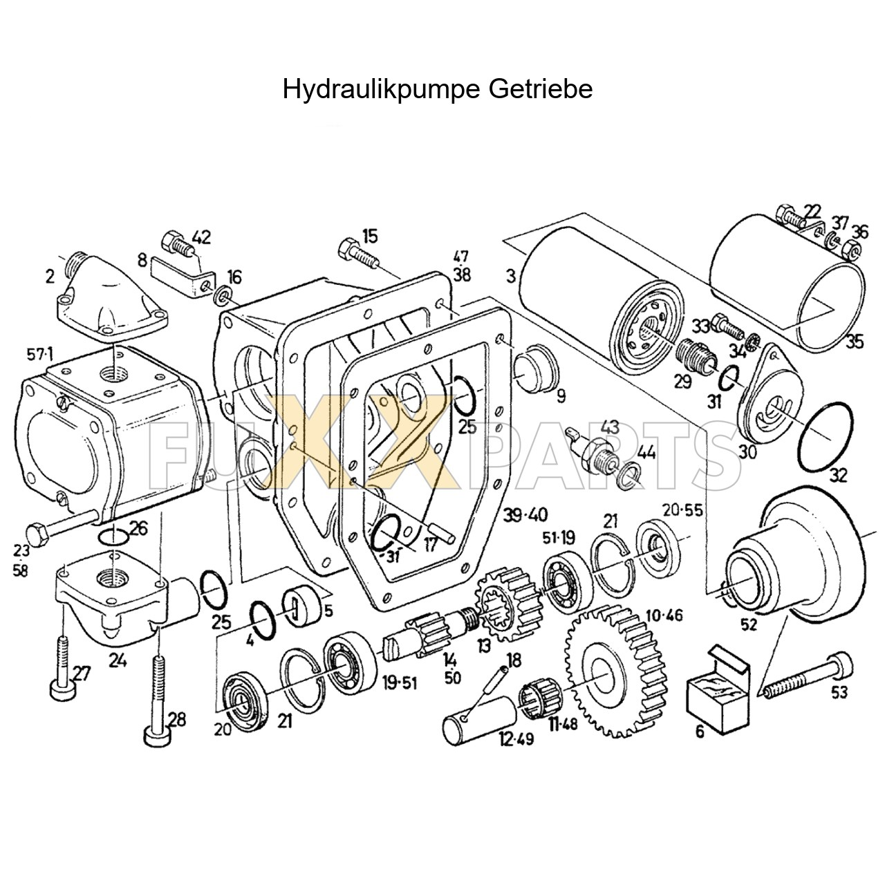 DX 145-76XX Hydraulikpumpe Getriebe