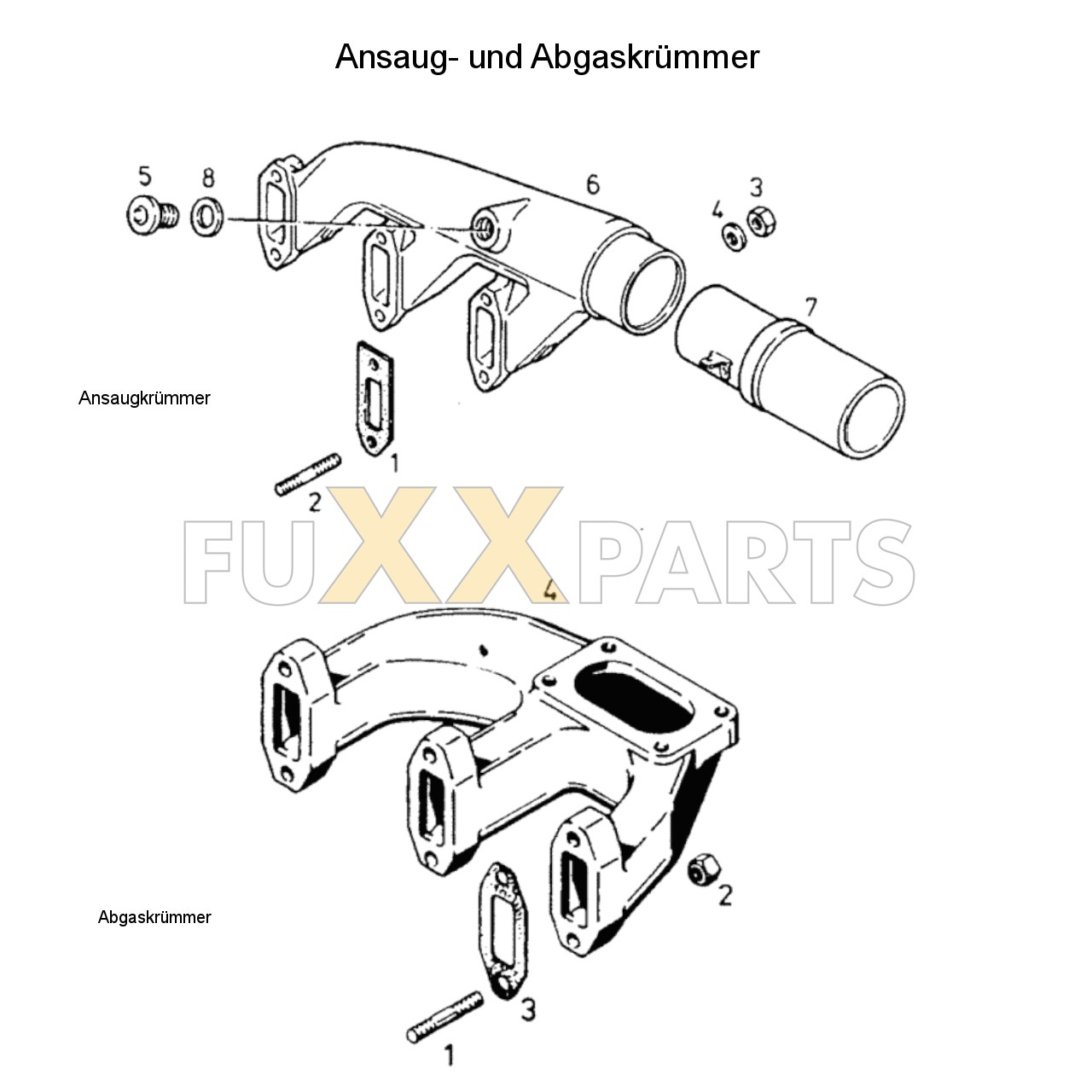 DX 3.10VC Ansaug- und Abgaskrümmer