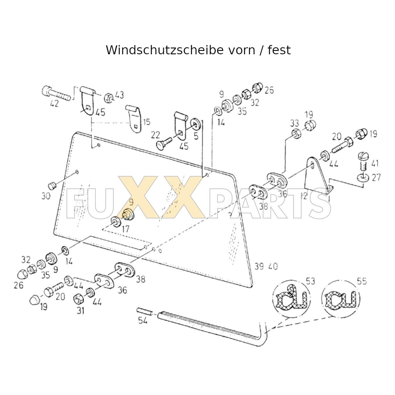 DX 3.90VC Windschutzscheibe vorn fest