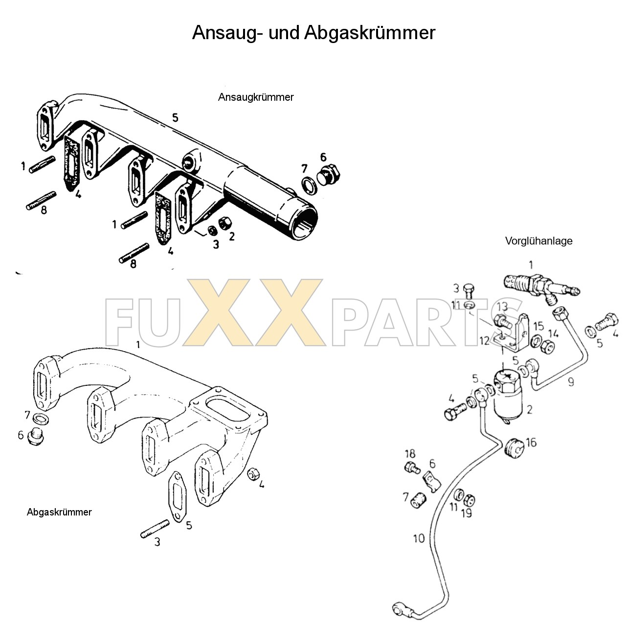 DX 3.70SC Ansaug- und Abgaskrümmer