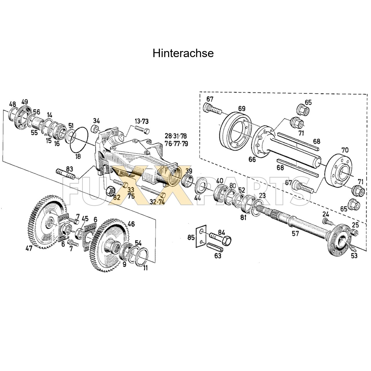 DX 90-76XX Hinterachse