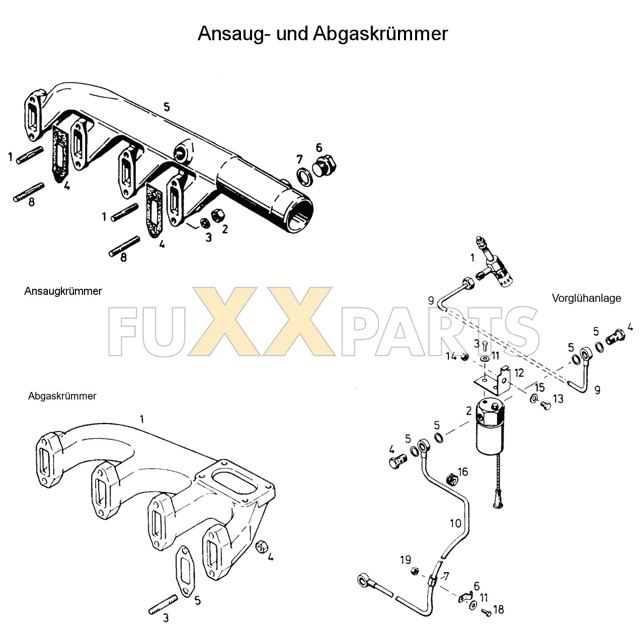 DX 80-78XX Ansaug- und Abgaskrümmer