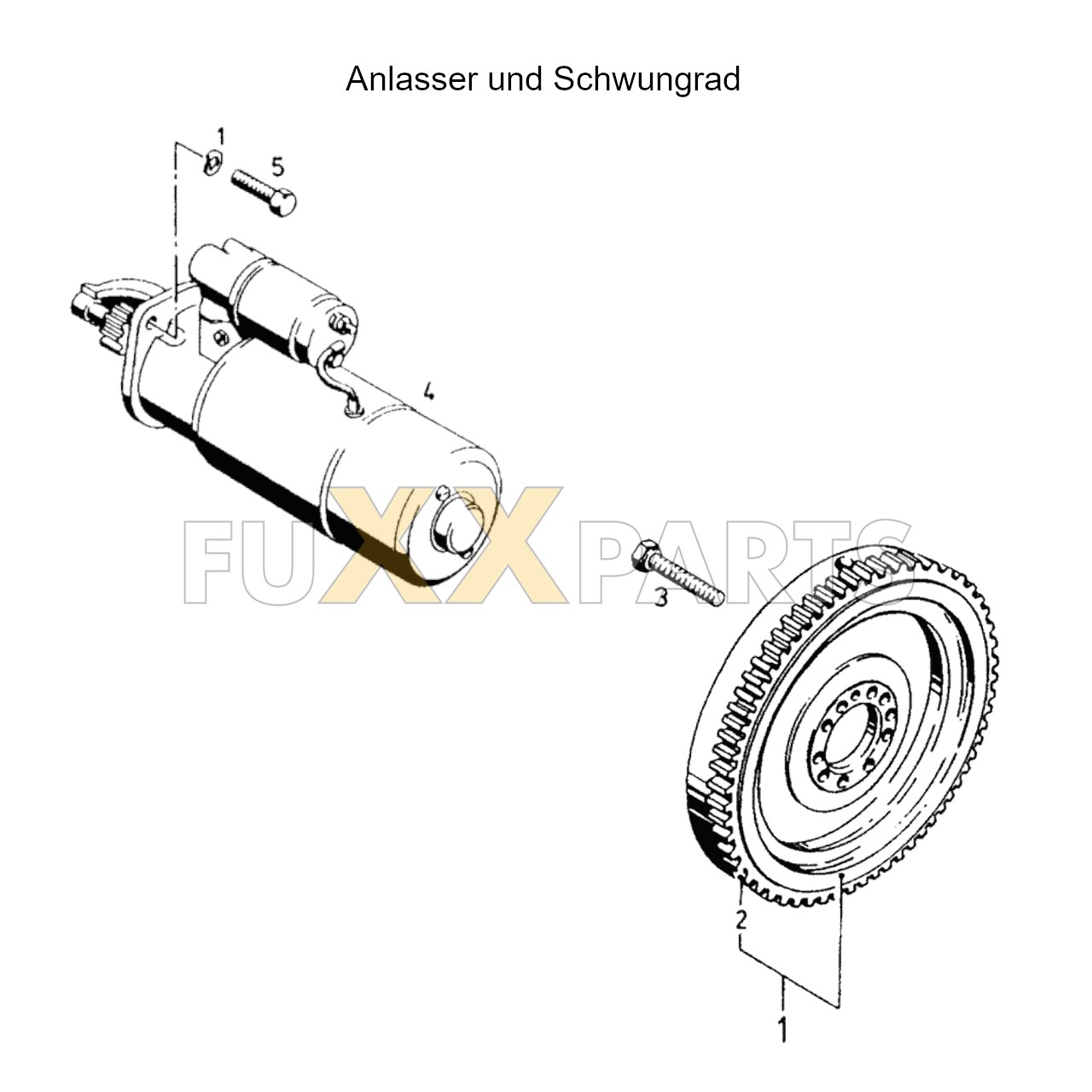 DX 3.70VC Anlasser und Schwungrad