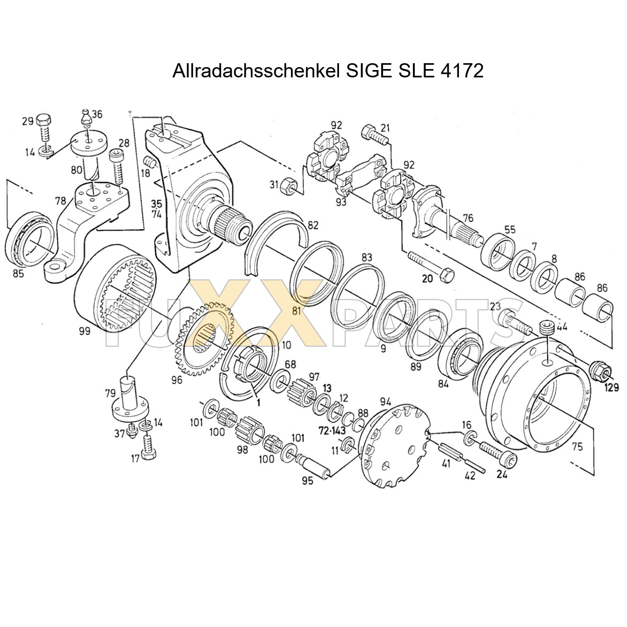 DX 90-78XX Allradachsschenkel SIGE 4172