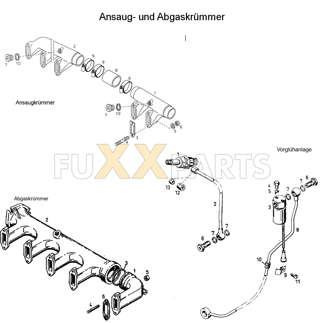 DX 90-78XX Ansaug- und Abgaskrümmer