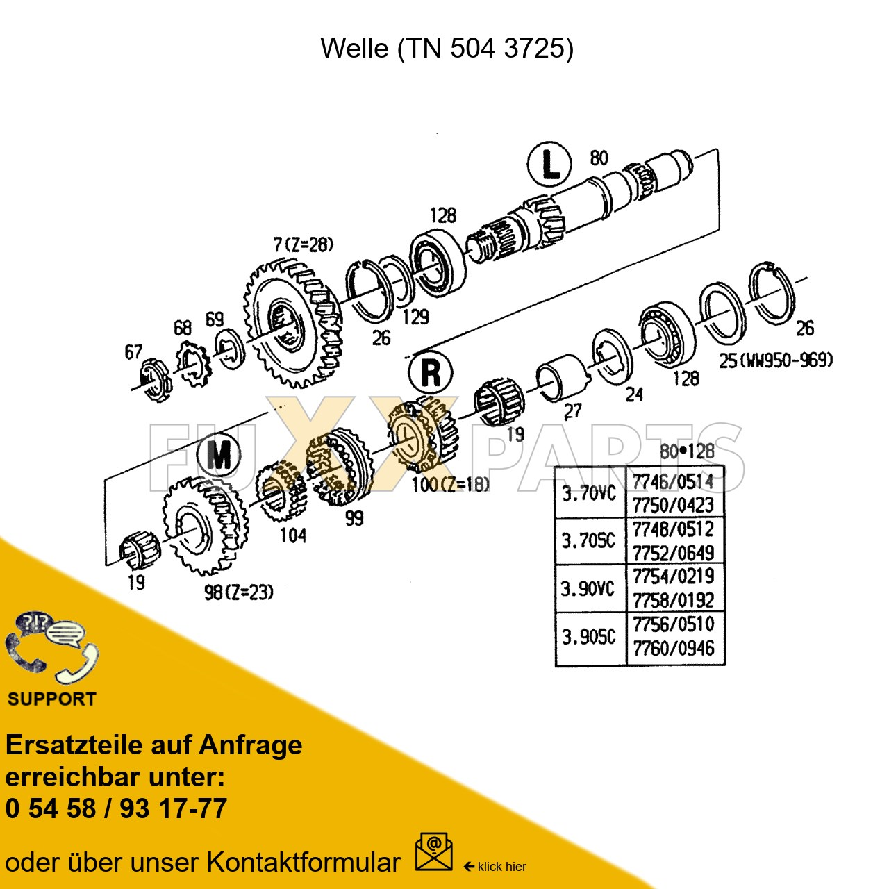 DX 3.70VC Getriebewelle 3