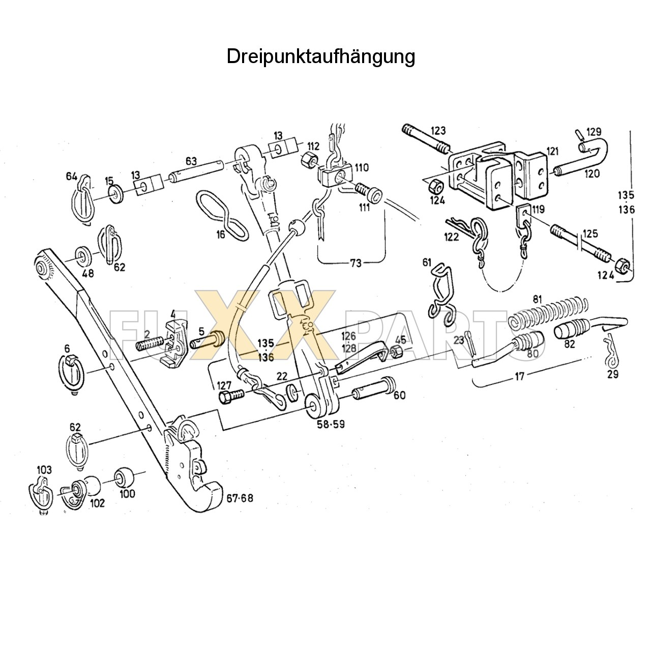 DX 160-76XX Dreipunktaufhängung