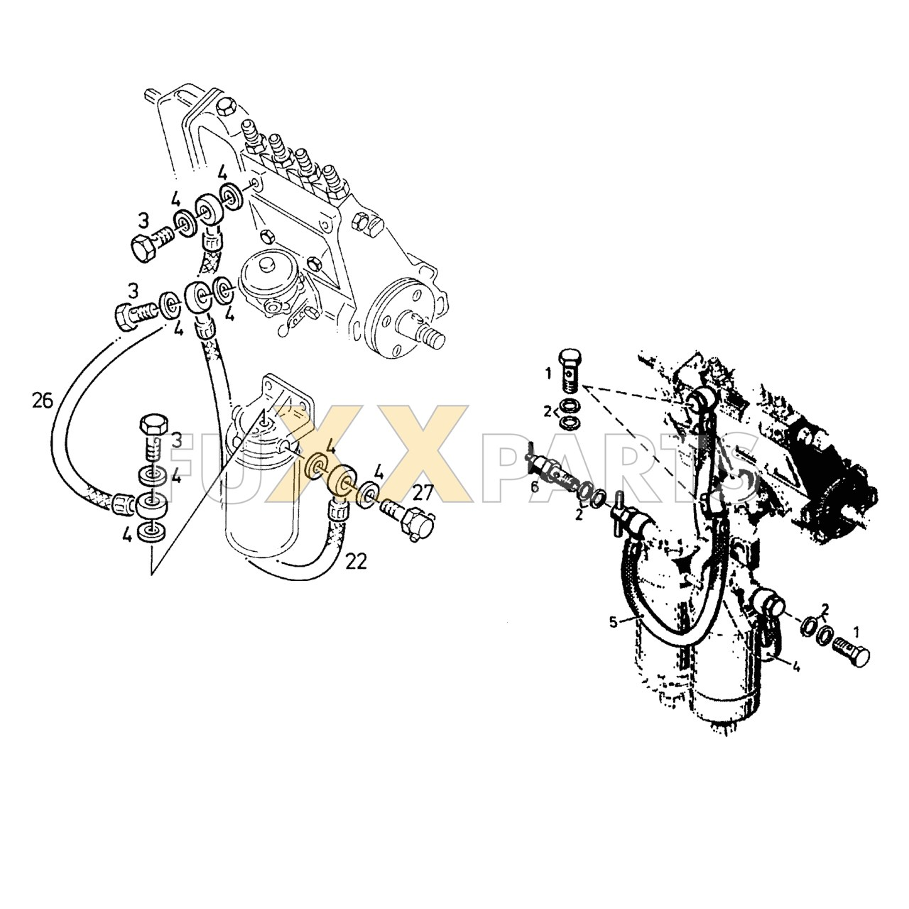 DX 90-78XX Kraftstofffilter & Leitungen 2