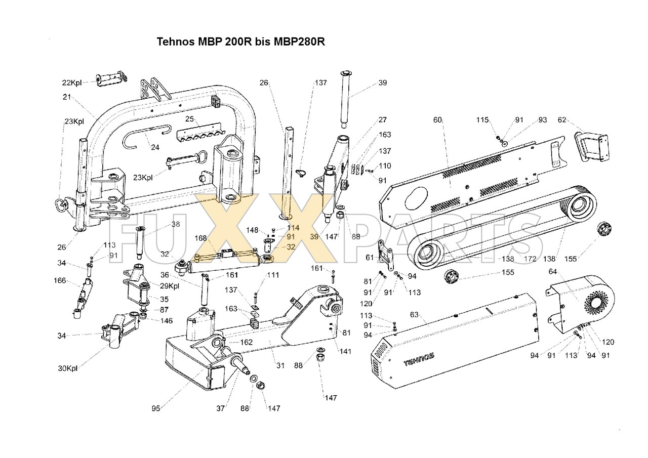 Tehnos MBP R 200 bis 280 Anbaubock