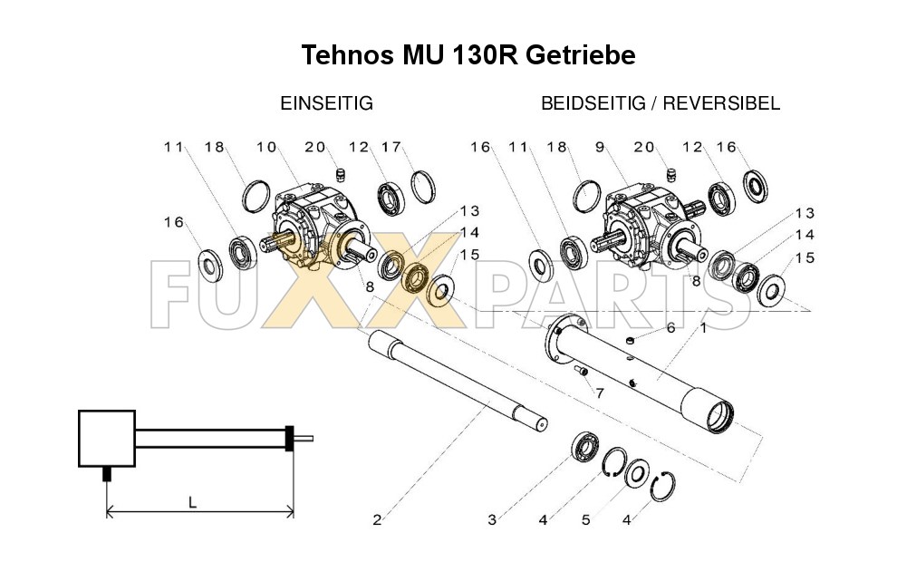 Tehnos MU R 130 Getriebe