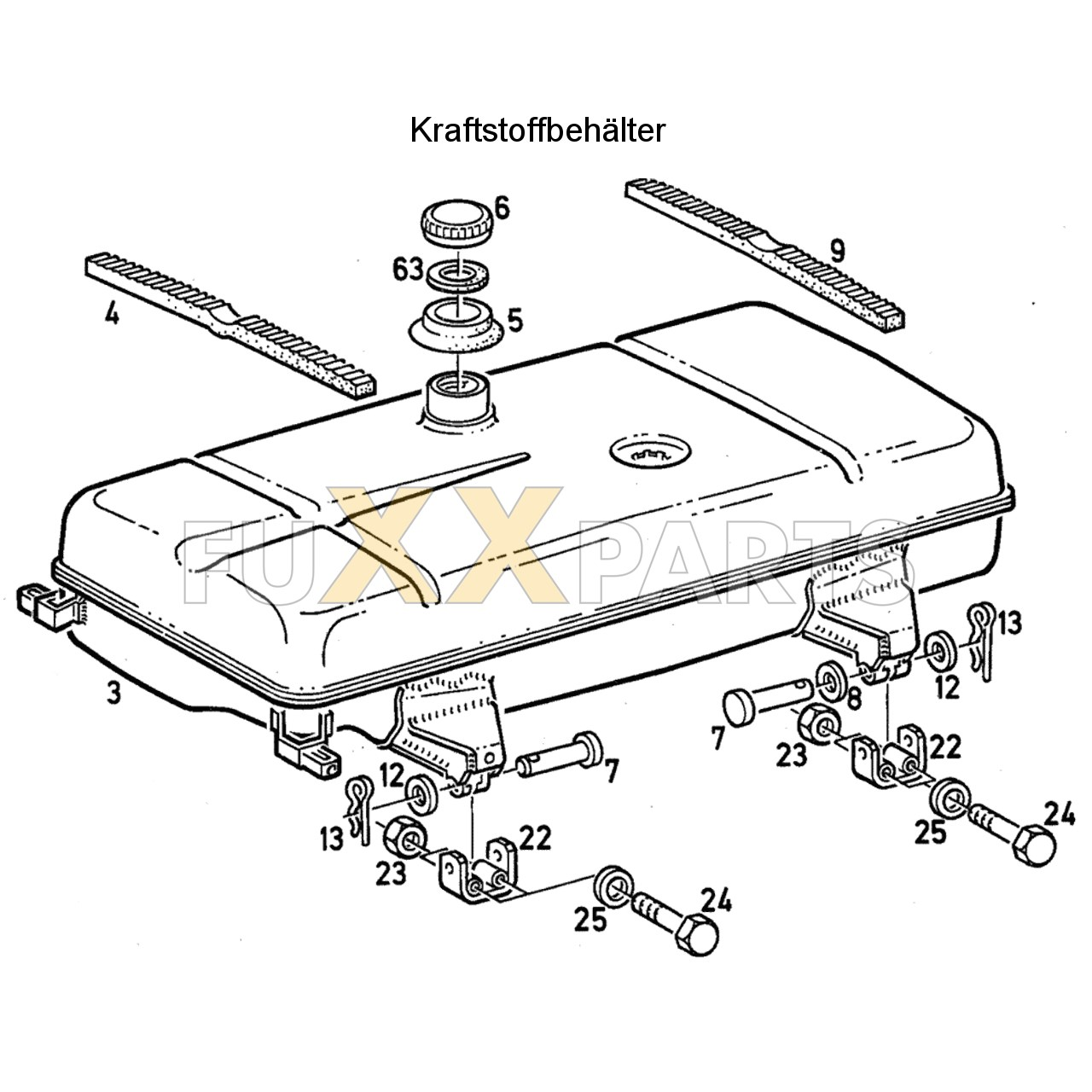 DX 140-76XX Kraftstoffbehälter