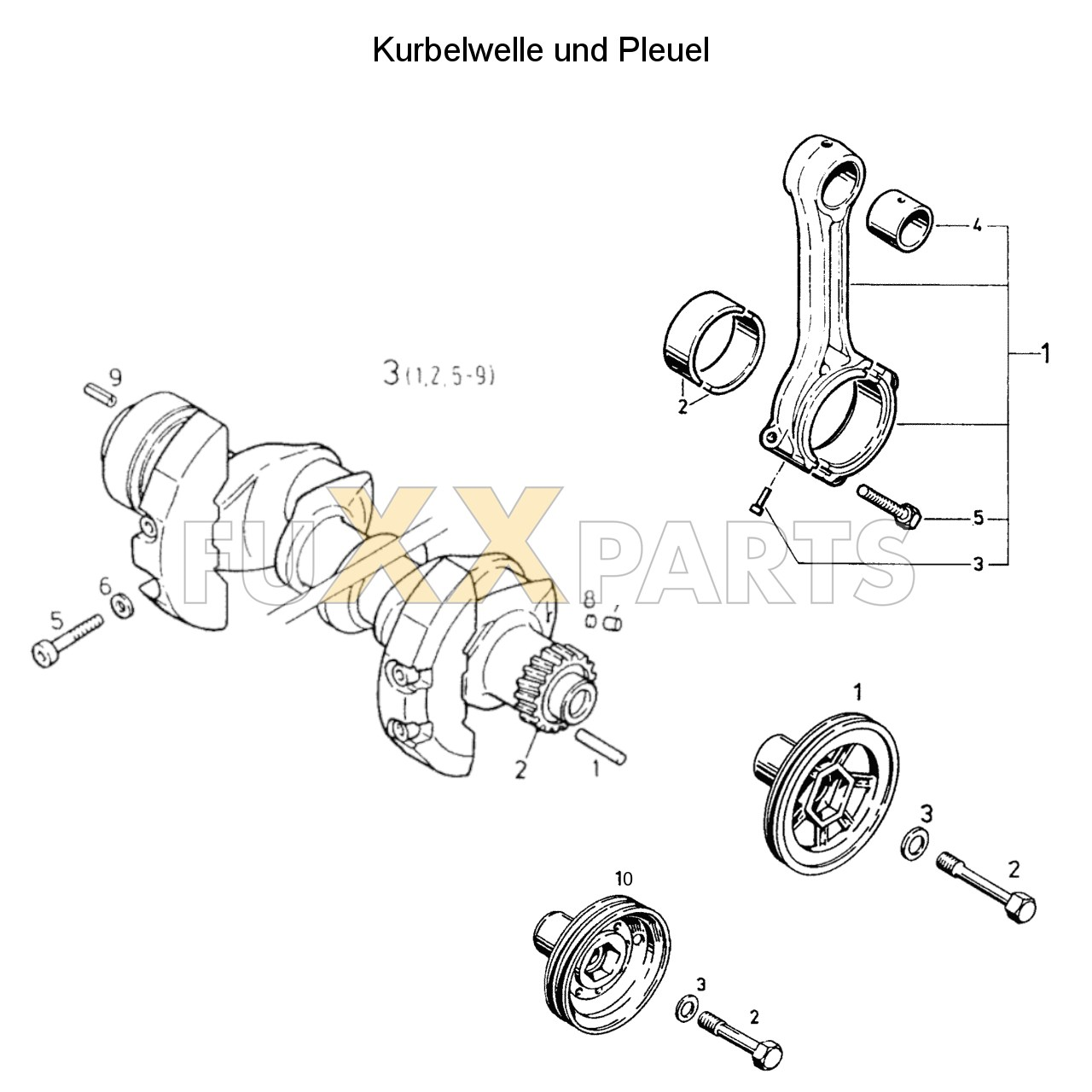 DX 3.70SC Kurbelwelle und Pleuel