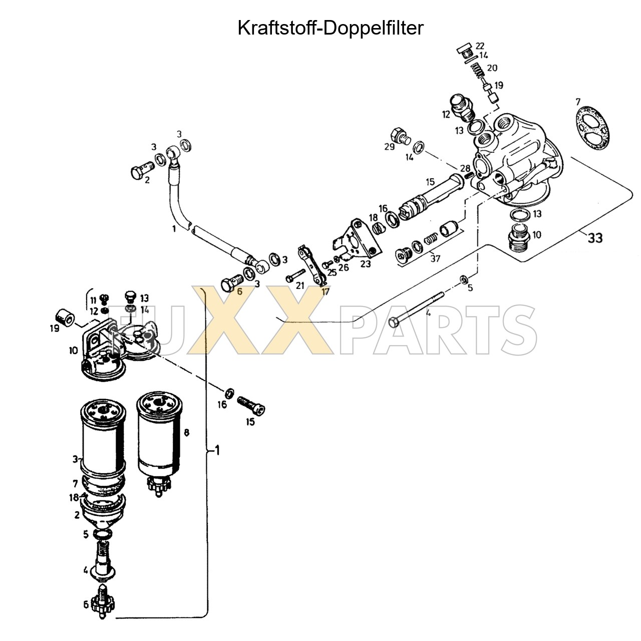 DX 145-76XX Kraftstoffdoppelfilter