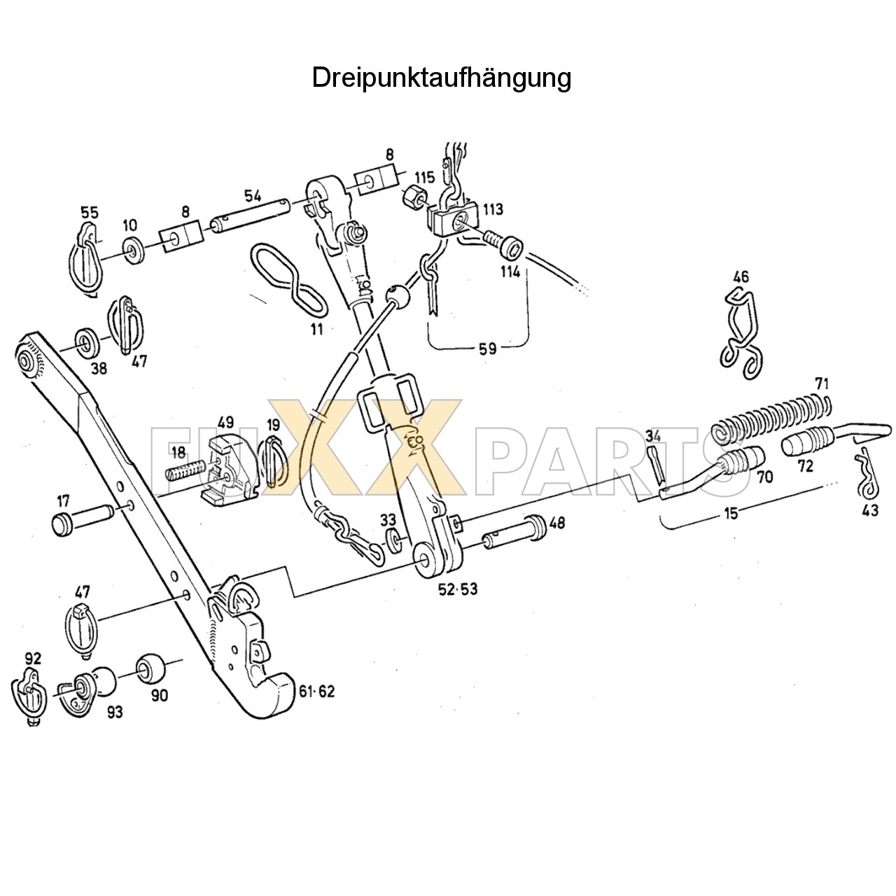 DX 120-76XX Dreipunktaufhängung