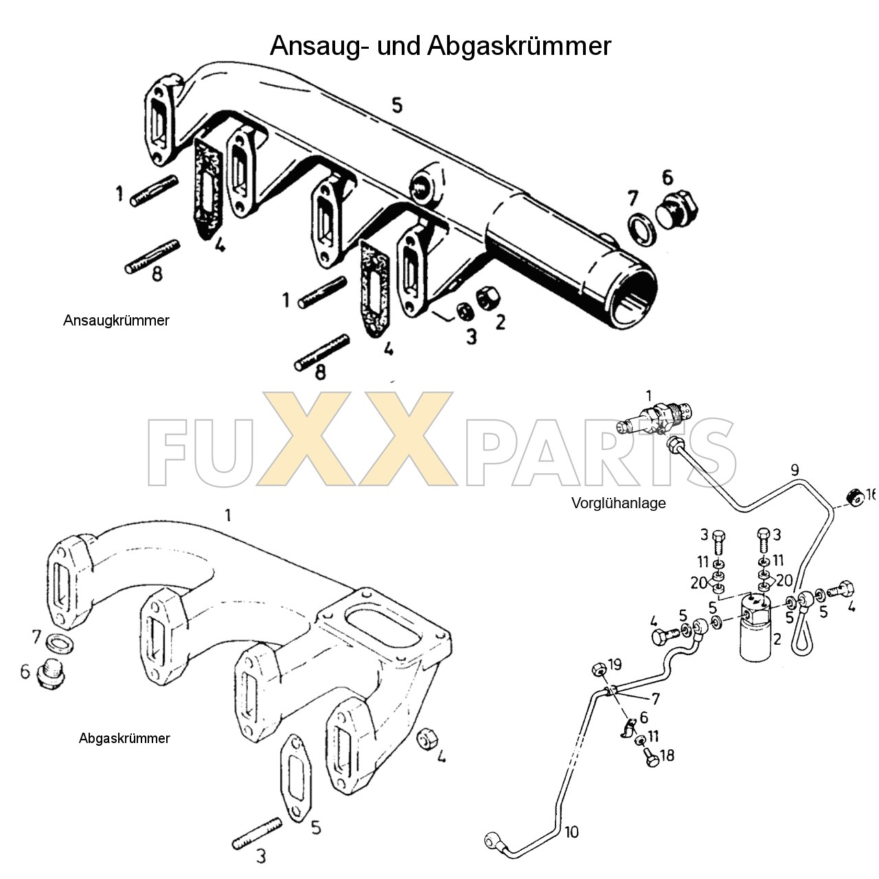 DX 3.60VC Ansaug- und Abgaskrümmer